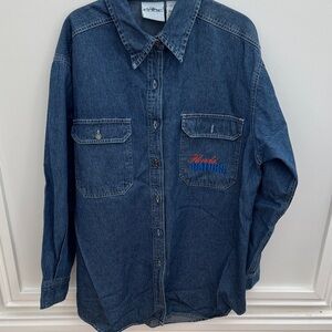 Edge Blue Denim Button-Down Shirt